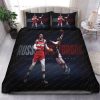 San Francisco 49ers Football Logo In Red And Black Background Bedding Set