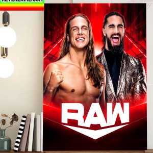 Seth Rollins vs Matthew Riddle On WWE Raw Home Decor Poster Cavas