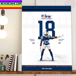 Shaquille Leonard Indianapolis Colts In The NFL Top 100 Home Decor Poster Canvas