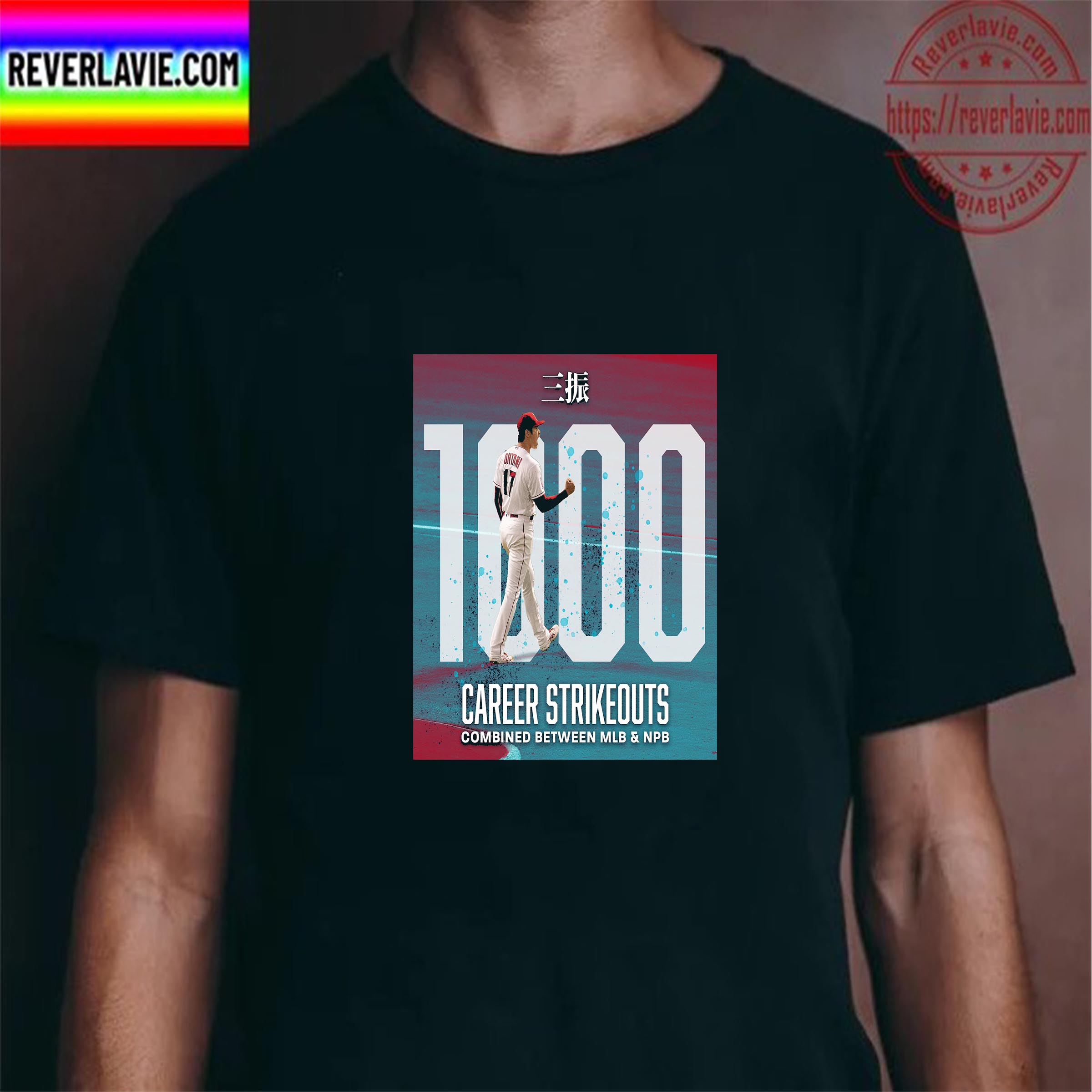Shohei Ohtani 1000 Career Strikeouts MLB and NPB Unisex T-Shirt Shohei Ohtani 1000 Career Strikeouts MLB and NPB Unisex T-Shirt