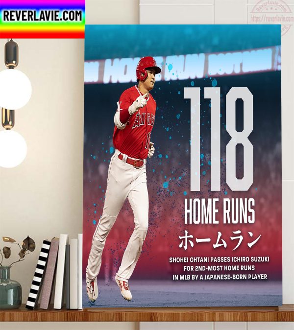 Shohei Ohtani 118 Home Runs Home Decor Poster Canvas