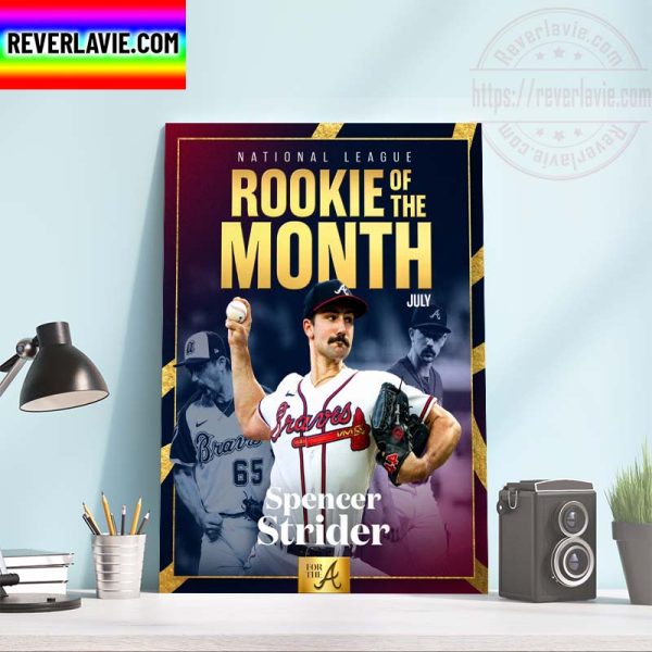 Spencer Strider National League Rookie of the Month Atlanta Braves Home Decor Poster Canvas