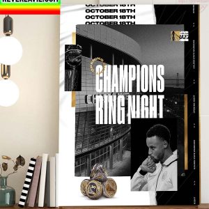 Stephen Curry Champions Ring Night Home Decor Poster Canvas