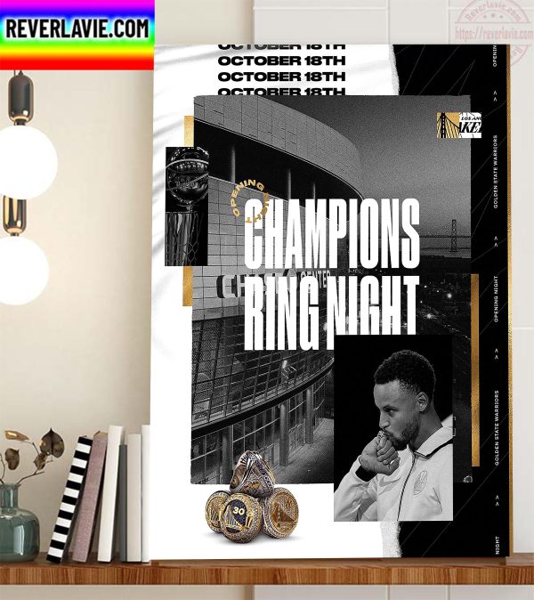 Stephen Curry Champions Ring Night Home Decor Poster Canvas