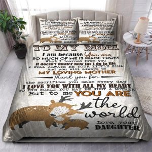 To My Mom My Loving Mother You Are The World Bedding Sets