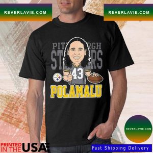 Troy Polamalu Pittsburgh Steelers Mitchell And Ness Youth Caricature T-Shirt
