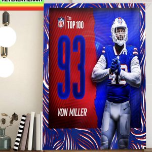 Von Miller The NFL Top 100 Players Of 2022 Home Decor Poster Canvas