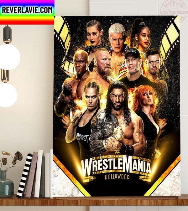 WWE Wrestlemania 39 Poster Home Decor Poster Canvas