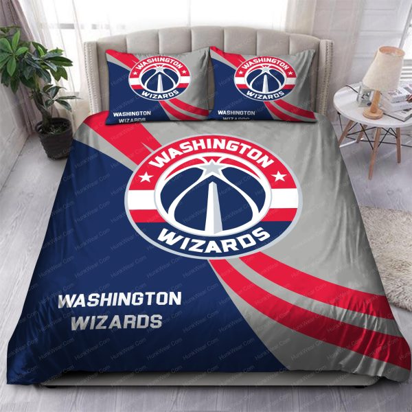Washington Wizards Logos Bed Set Bedding Set