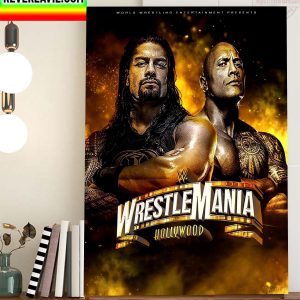 WrestleMania 39 Roman Reigns vs The Rock Home Decor Poster Canvas