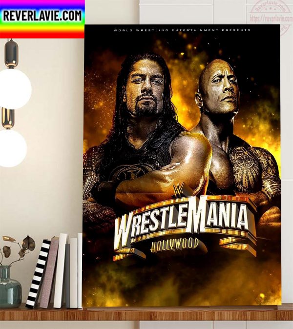 WrestleMania 39 Roman Reigns vs The Rock Home Decor Poster Canvas