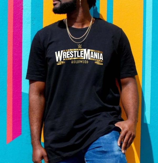 WrestleMania Goes Hollywood in 2023 Official Logo T-shirt