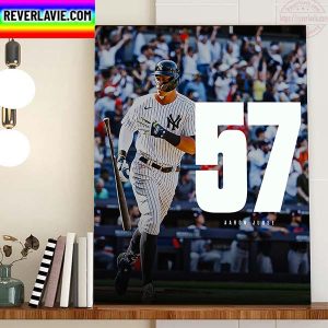 Aaron Judge 57 Home Runs For New York Yankees MLB Home Decor Poster Canvas