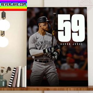 Aaron Judge Of New York Yankees MLB 59 Home Runs Home Decor Poster Canvas