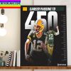 Aaron Rodgers Of Green Bay Packers 450 TDS Home Decor Poster Canvas