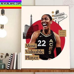 A’ja Wilson Most Valuable Player Named 2022 WNBA MVP Home Decor Poster Canvas