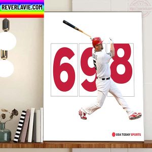 Albert Pujols St Louis Cardinals 698 Career Home Runs In MLB Home Decor Poster Canvas