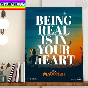 Disney Pinocchio Being Real Is In Your Heart Home Decor Poster Canvas