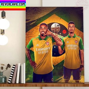 Gabriel Jesus vs Gabriel Martinelli at Arsenal EPL Home Decor Poster Canvas