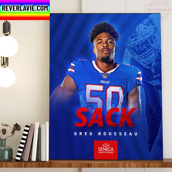 Greg Rousseau Sack Buffalo Bills NFL Home Decor Poster Canvas Greg Rousseau Sack Buffalo Bills NFL Home Decor Poster Canvas