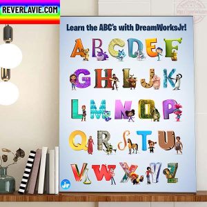 Learn The ABC’s With Characters Of Dream Works Jr Home Decor Poster Canvas
