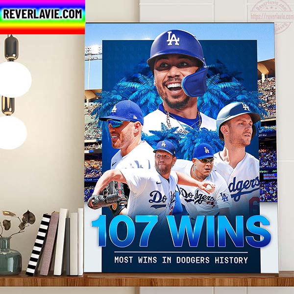 Los Angeles Dodgers 107 Wins Most Wins In Dodgers History Home Decor Poster Canvas Los Angeles Dodgers 107 Wins Most Wins In Dodgers History Home Decor Poster Canvas