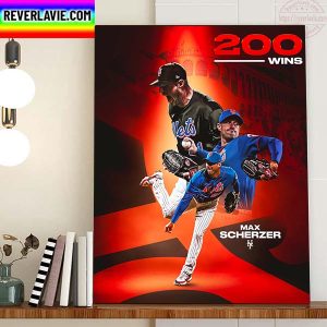 Max Scherzer Of New York Mets With 200 Wins Home Decor Poster Canvas