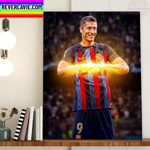 Robert Lewandowski In FC Barcelona 7 Goals In 5 Games This Season Home Decor Poster Canvas