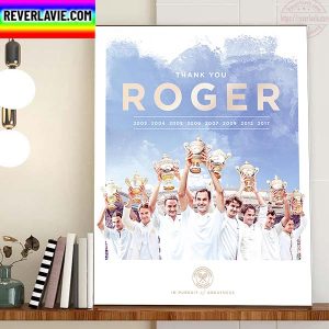 Roger Federer x Wimbledon Thank You Roger Home Decor Poster Canvas