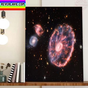 The Cartwheel Galaxy From The James Webb Space Telescope JWST Home Decor Poster Canvas
