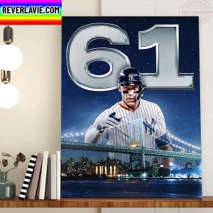 The New York Yankees Aaron Judge AL 61 Home Runs Record MLB Home Decor Poster Canvas