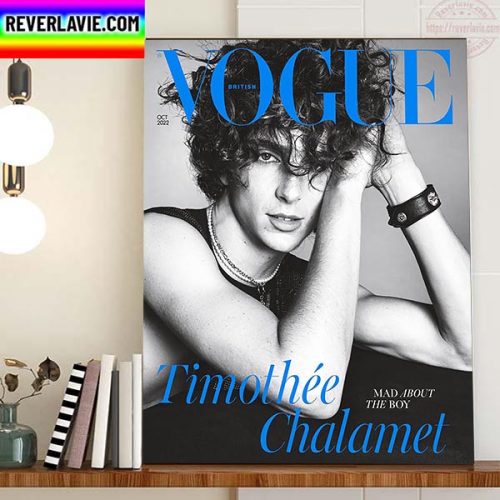 Timothee Chalamet On Cover British Vogue Home Decor Poster Canvas