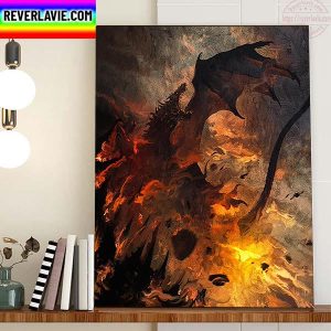 Ancalagon the Black Fire And Death In HOTD Home Decor Poster Canvas