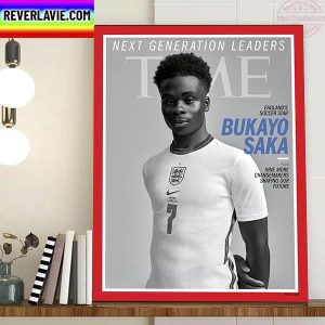 Bukayo Saka On Cover TIME Next Generation Leaders Home Decor Poster Canvas