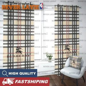 Burberry Logo In Signature Beige Caro Window Curtain