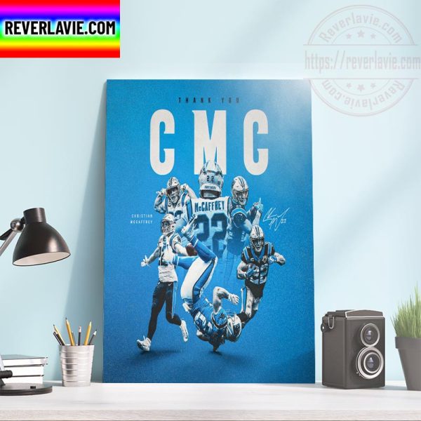 Carolina Panthers Thank You CMC Christian McCaffrey Home Decor Poster Canvas