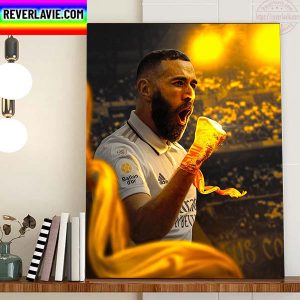 Celebrating Karim Benzema Winner Ballon dOr 2022 Home Decor Poster Canvas