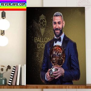 Congratulations Karim Benzema Winner 2022 Ballon dOr Home Decor Poster Canvas