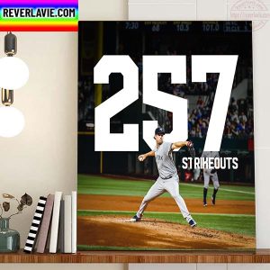 Gerrit Cole 257 Strikeouts Most Single Season In New York Yankees History Home Decor Poster Canvas