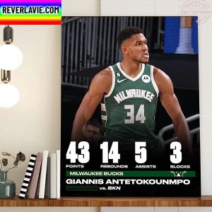 Giannis Antetokounmpo Milwaukee Bucks Vs Brooklyn Nets Home Decor Poster Canvas