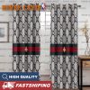 Gucci Basic Logo In Mistic Black Background Window Curtain