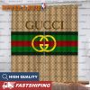 Gucci Big Logo In Blue Monogram Background Window Curtain