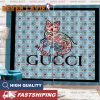 Gucci Golden Logo In Brown Monogram Background Window Curtain
