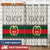 Gucci High Fashion Doodle Cat In Blue Monogram Background Window Curtain