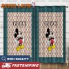 Gucci X Mickey Mouse In Beige Monogram And Blue Frame Background Window Curtain