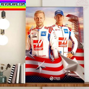 Haas F1 Team On US GP Home Race Week Home Decor Poster Canvas