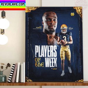 Isaiah Foskey And Logan Diggs Players Of The Week Of Notre Dame Football Home Decor Poster Canvas