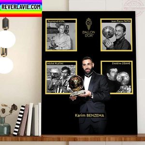 Karim Benzema Real Madrid Is The Fifth French Football Player To Win The Ballon dOr Home Decor Poster Canvas