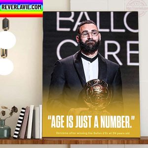 Karim benzema Winning The Ballon dOr At 34 Years Old Home Decor Poster Canvas