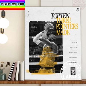 LeBron James Los Angeles Lakers Passes Paul Pierce To Enter The Top 10 Of The All Time 3 Point Home Decor Poster Canvas